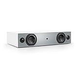 Nubert nuBox AS-225 | Weiße Soundplate mit Grauer Front | Für Streaming | TV-Lautsprecher mit Bluetooth aptX | Soundbase mit 2 Wege Technik | Vollaktive Stereobase für Spitzenklang