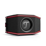 Teufel ROCKSTER GO 2 Bluetooth Speaker - Tragbarer Lautsprecher für draußen, mit Langer Akkulaufzeit (28 h), Wasserdicht IP67, Wireless Musikstreaming, USB Soundcard, Outdoor - schwarz/rot